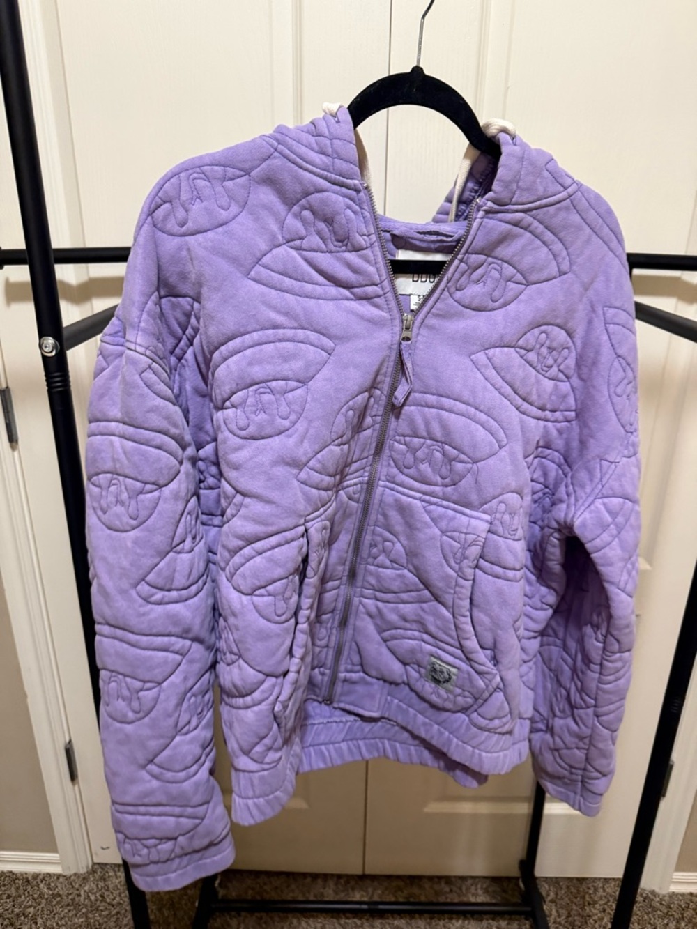 BDG Lavender Quilted Hoodie Jacket